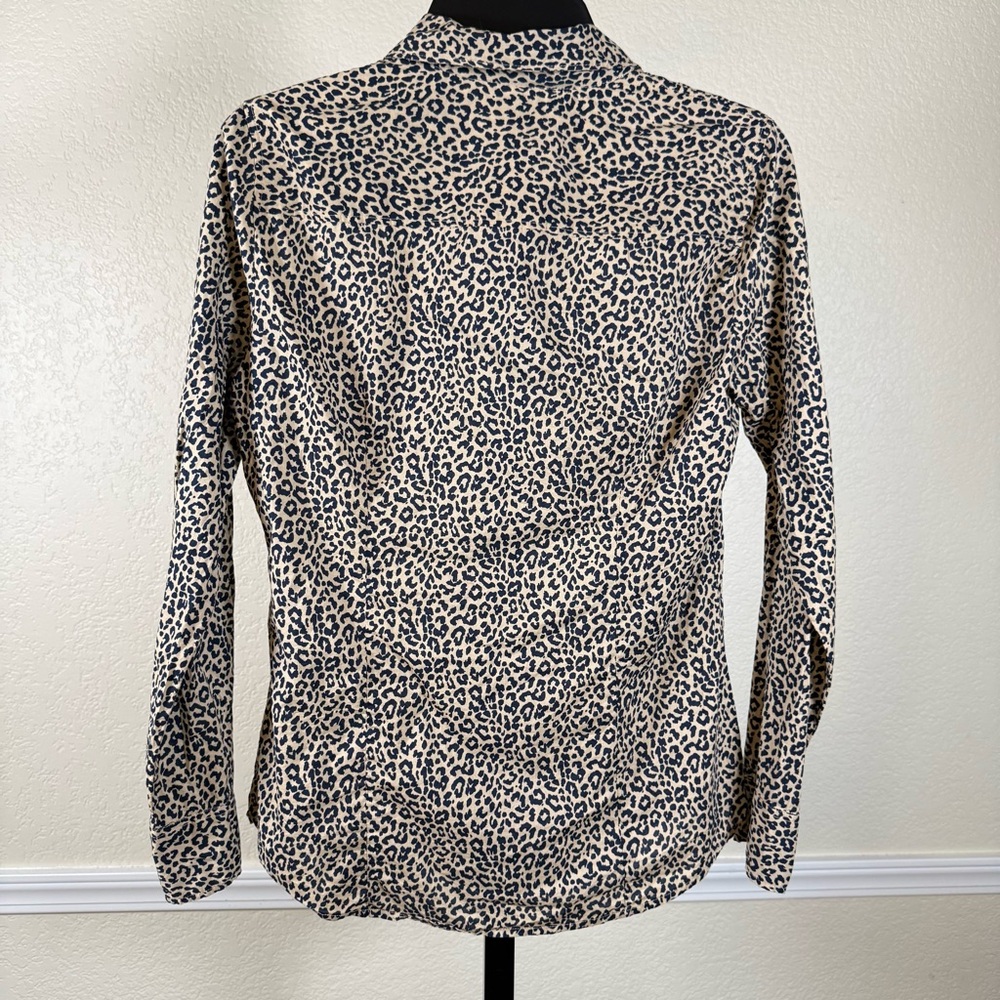 J Crew Leopard Print Button Down Small Classic Animal Print Lightweight Workwear - Picture 11 of 11